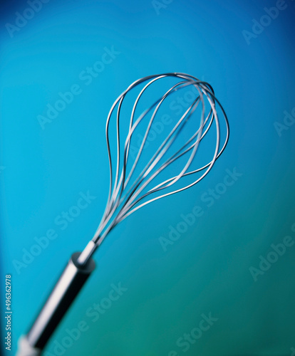 Close-up of a wire whisk photo