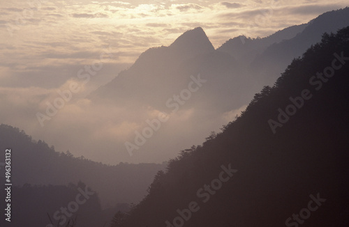 Mountain range at Lishan, Taiwan photo