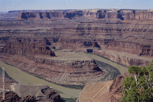 High angle view of the Colorado River, Canyonlands National Park, Utah, USA photo