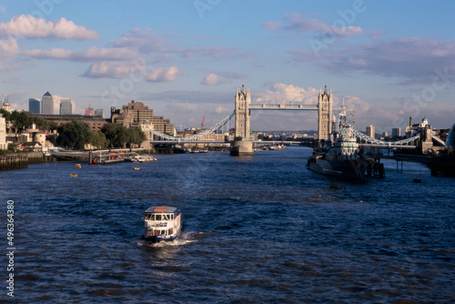 Bridge across a river, Tower Bridge, London, England photo