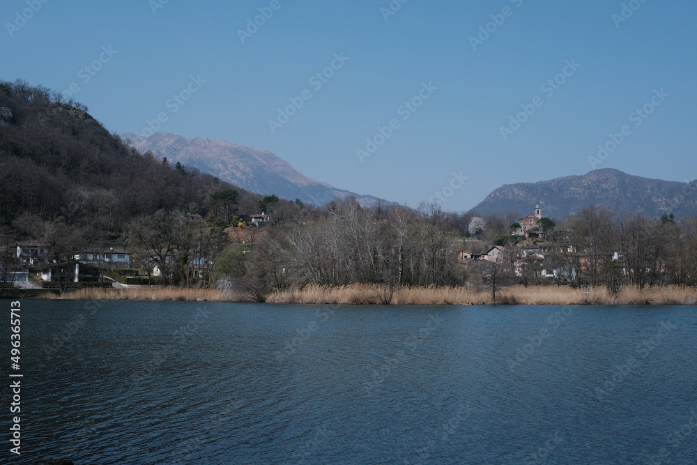 Il laghetto di Origlio in Canton Ticino, Svizzera. Stock Photo | Adobe ...
