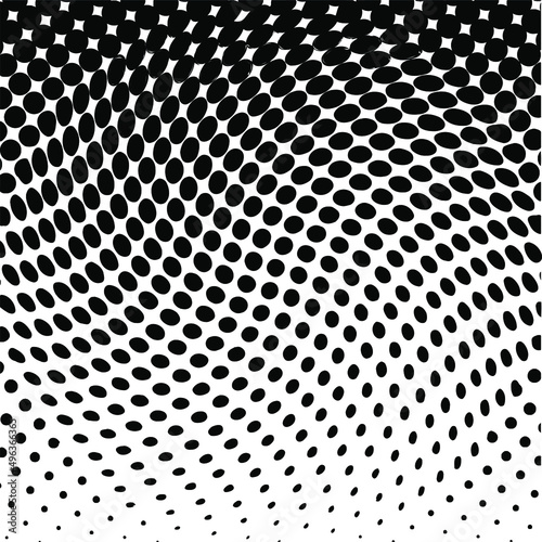 3D Fototapete Badezimmer - Fototapete White and black circles, gradient halftone background. Vector illustration.