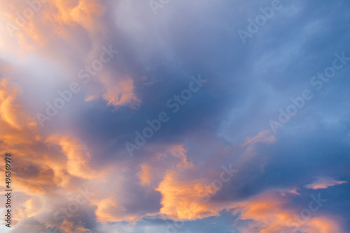 Storm clouds at sunset, Hood Canal, Dabob Bay, Seabeck, Washington State, USA