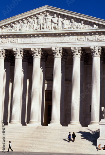 Facade of a courthouse, US Supreme Court, Washington DC, USA photo