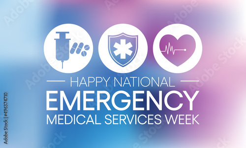 National Emergency medical services week observed each year in May to appreciate the contributions of EMS practitioners in safeguarding the health, safety and wellbeing of their communities. vector