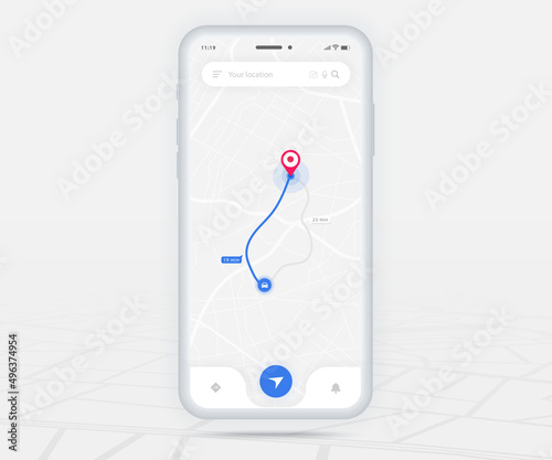 Map GPS navigation app ux ui concept, Mobile map application, Smartphone App search map navigation, Technology map, City navigation maps, City street, gps tracking, Location tracker, Vector