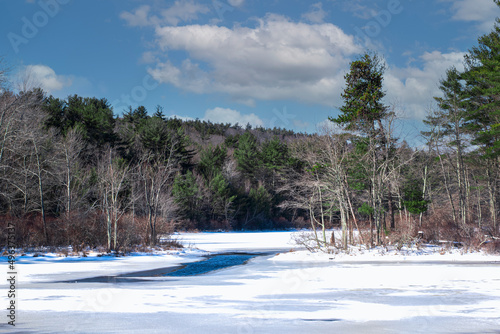 the winter landscape of stuart pond photo