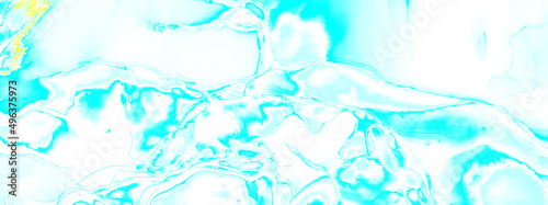 Alcohol ink. Banner. Abstract effect. Vintage illustration with watercolor in shades of blue for decorative design.