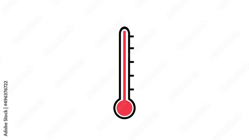 Classic glass thermometer temperature going up, extreme heat, 4k animation Classic glass thermometer temperature going up, extreme heat, 4k animation