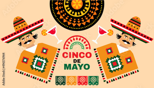 Cinco de mayo  festive traditional template design  banner  Vector  background cartoon illustration