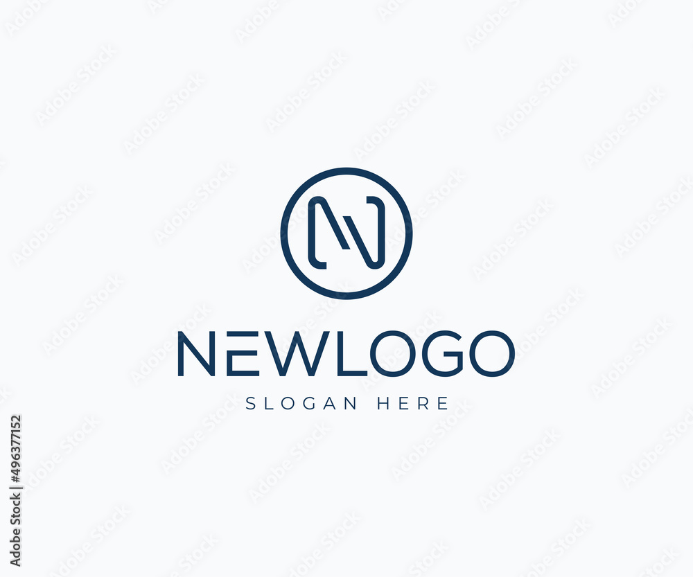 Abstract letter N logo design. N Letter Line creative symbol. Letter N logo Icon Design Template. 
