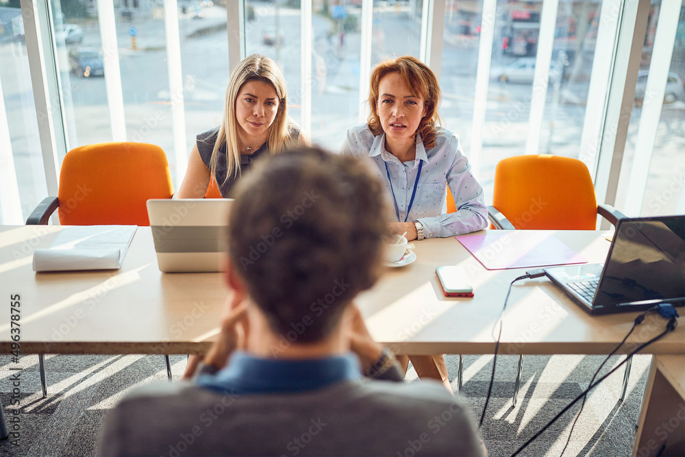 Hr corporate team searching for a new member; Job interview concept Hr corporate team searching for a new member; Job interview concept