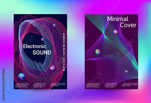 Minimum coverage of a vector. Cover design. Set of modern abstract musical backgrounds. Sound flyer for creating a fashionable cover, banner, poster, booklet...