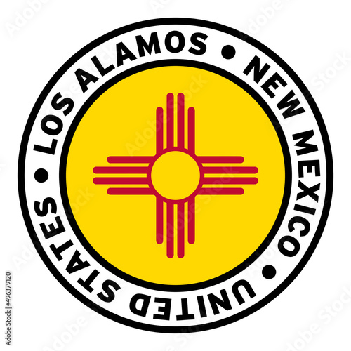 Round Los Alamos New Mexico United States Flag Clipart