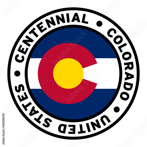 Round Centennial Colorado United States Flag Clipart
