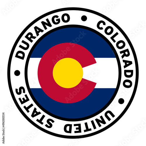 Round Durango Colorado United States Flag Clipart