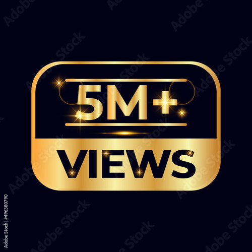5M or 5 million followers thank you 3d word on white background. 3d illustration for Social Network