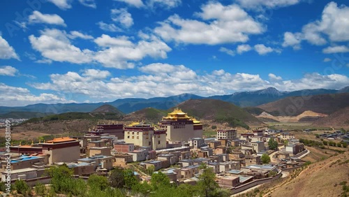 Wallpaper Mural Buddhist monastery in mountains and clouds Torontodigital.ca