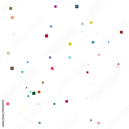 Random, scattered squares pattern, texture element. Randomness concept
