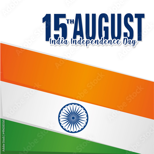 Poster 15 august flag India independence day vector illustration