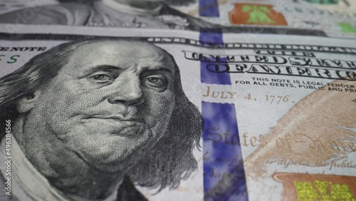 Wallpaper Mural Macro 100 American Dollar Bills. Cash Money Banknotes. Franklin's Face Texture. Finance and Investment Concept. Currency Exchange of One Hundred USD. Symbol Of Rich Business Economy of USA Torontodigital.ca