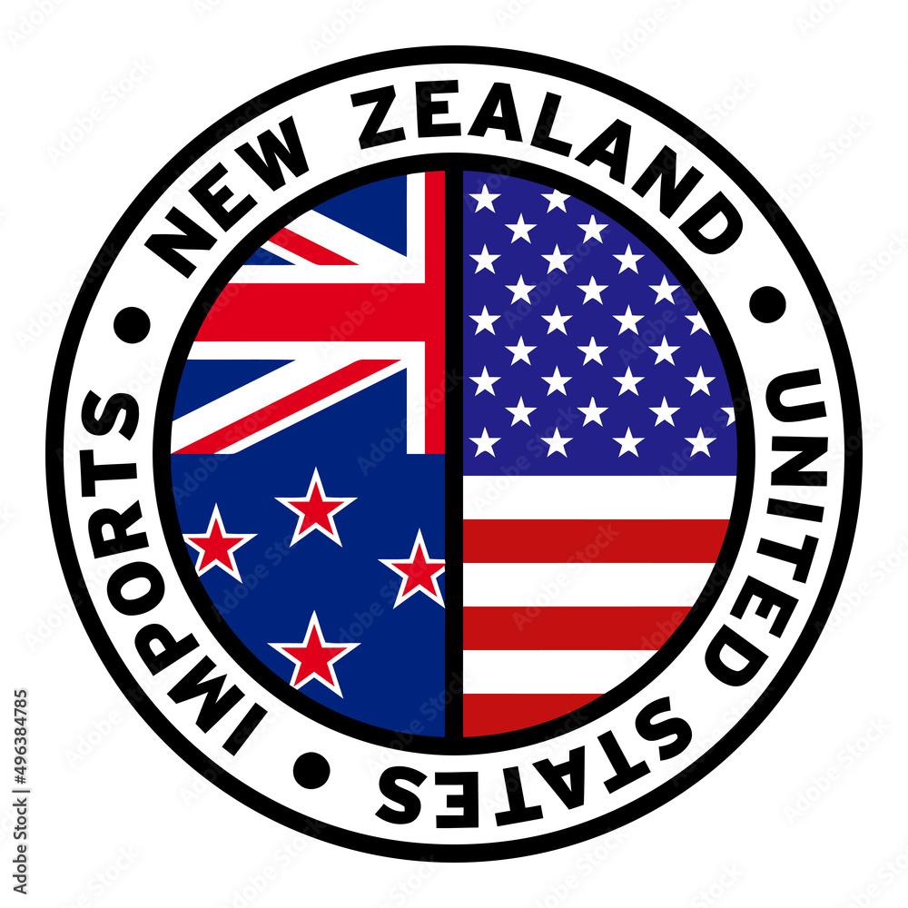 Round New Zealand United States Imports Flag Clipart