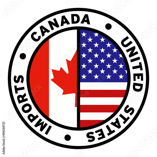 Round Canada United States Imports Flag Clipart
