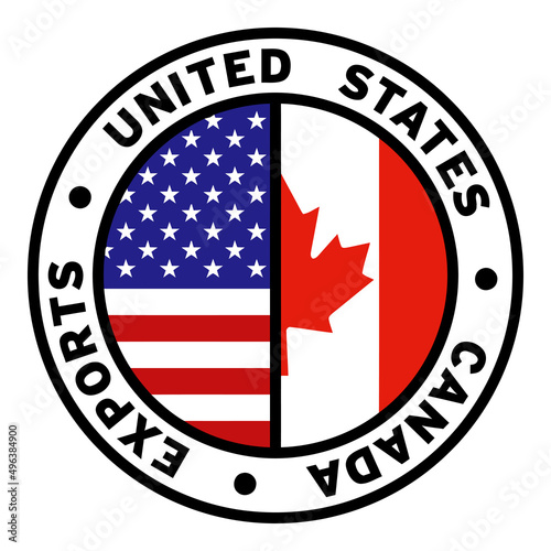 Round United States Canada Exports Flag Clipart