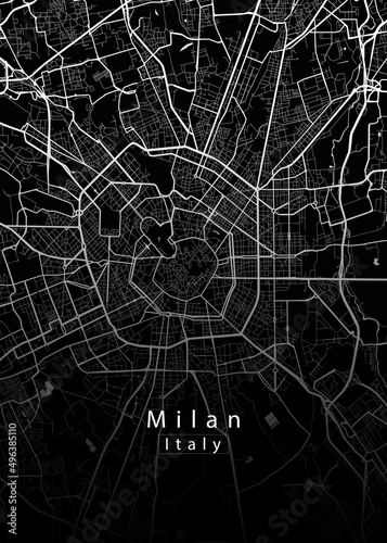 Canvas Print Milan Italy City Map