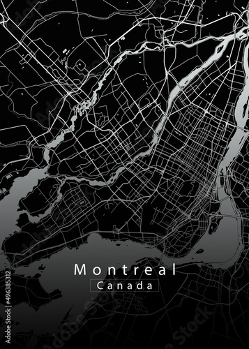 Canvas Print Montreal Canada City Map