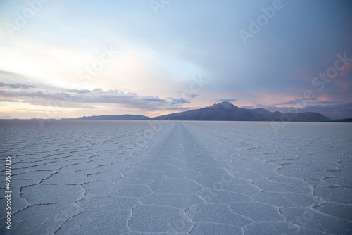 Uyuni Salt Flats in bolivia is the world's largest salt falt.