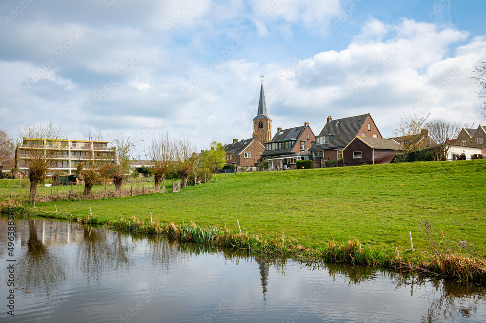 Scenic view of the old part of the village of Nieuwerkerk aan den IJssel in The Netherlands