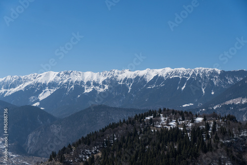 snow covered mountains, Piatra Craiului Mountains, Romania 