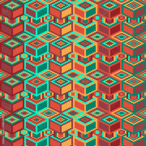 Ethnic pattern geometric colombian wayuu	
