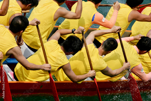 people in a dragon boat