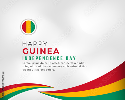 Happy Guinea Independence Day Celebration Vector Design Illustration. Template for Poster, Banner, Advertising, Greeting Card or Print Design Element