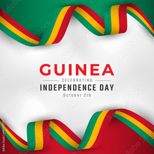 Happy Guinea Independence Day Celebration Vector Design Illustration. Template for Poster, Banner, Advertising, Greeting Card or Print Design Element