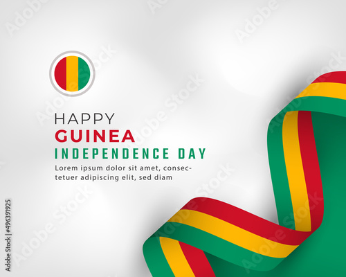 Happy Guinea Independence Day Celebration Vector Design Illustration. Template for Poster, Banner, Advertising, Greeting Card or Print Design Element