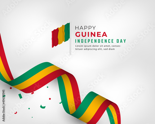 Happy Guinea Independence Day Celebration Vector Design Illustration. Template for Poster, Banner, Advertising, Greeting Card or Print Design Element