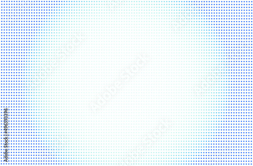 Abstract halftone background with a wavy surface of light blue dots on white Design