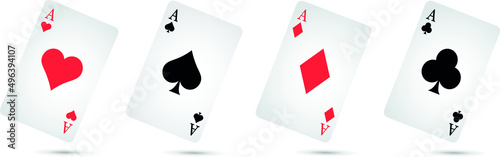 Four aces playing cards poker winner hand

