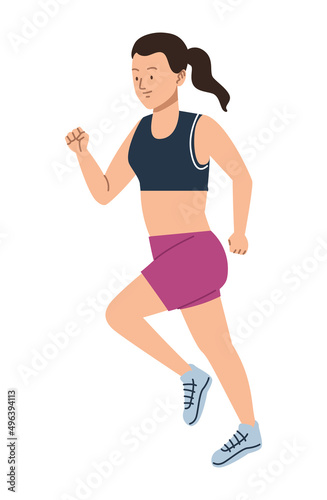 young sportswoman running