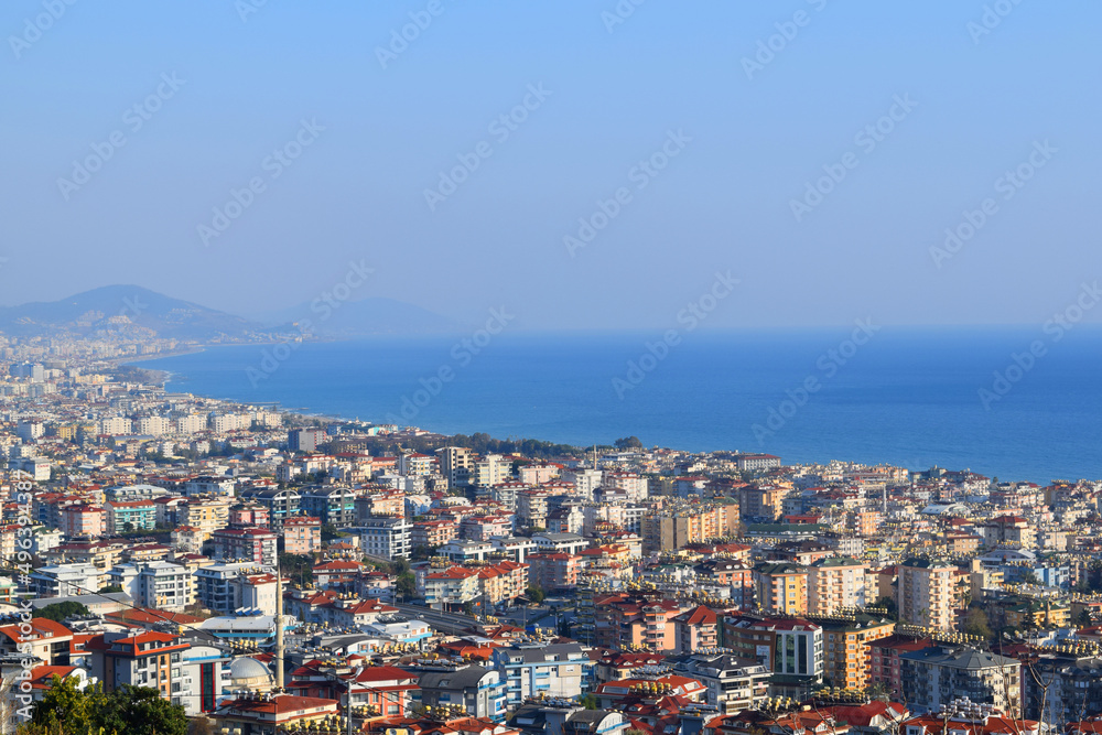 view of the city of Alanya and the sea