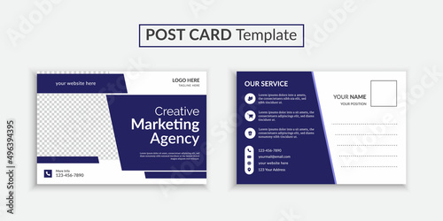 Corporate marketing agency postcard template design