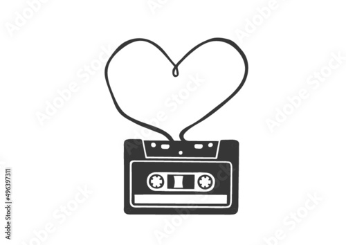 Cassette tape with heart