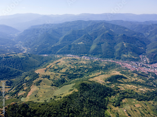 Aerial view of Balkan Mountain near town of Teteven, Bulgaria © Stoyan Haytov