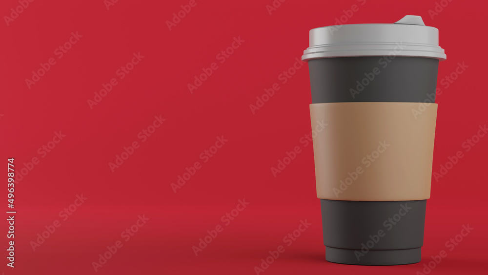 3D render of a cup of coffee. Minimalistic design, isolated object, colourful background. 3D render of a cup of coffee. Minimalistic design, isolated object, colourful background.