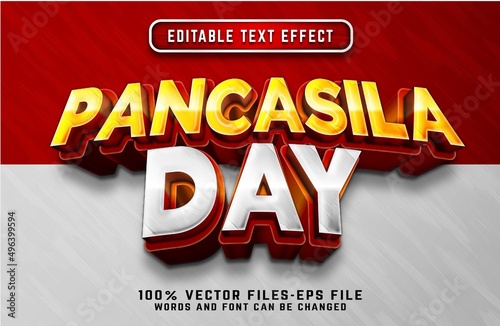 pancasila day text effect premium vectors photo