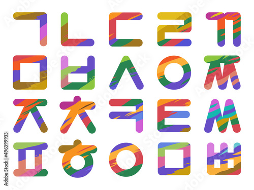 Korean alphabet graphic design source, 한글 자음,모음 디자인소스