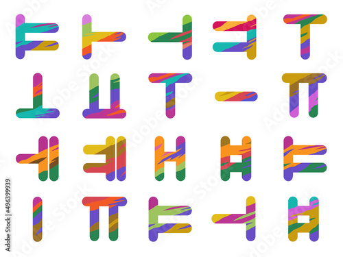 Korean alphabet graphic design source, 한글 자음,모음 디자인소스